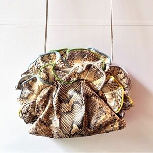 Vintage Mylinka NYC Snakeskin Ruffled Women's Bag